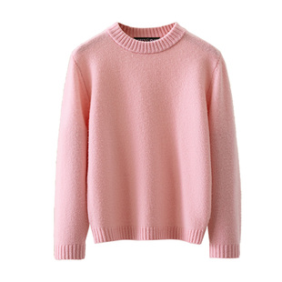 春竹100%纯羊毛秋冬新款圆领可爱风保暖男童女童毛衣中大童羊毛衫