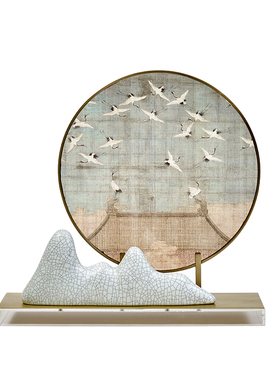 米兰印象古铜摆放新中式客厅古铜