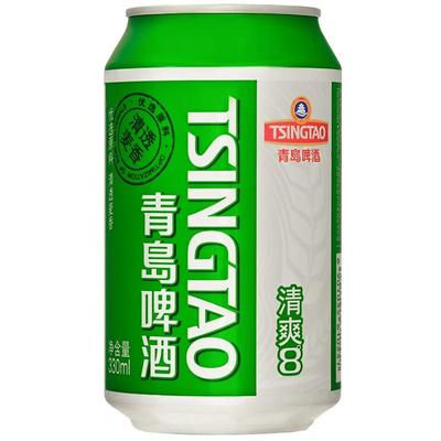 青岛清爽系列啤酒330ml*24罐包邮