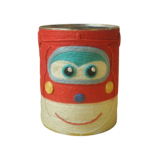 原创新品乐迪飞侠幼儿园手工奶粉罐变废为宝diy麻绳花盆材料包