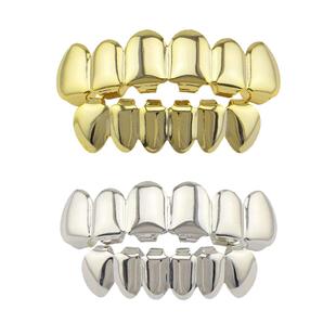 抖音ins自杀小队joker镀金hiphop Grillz八颗牙嘻哈牙套Teeth欧美