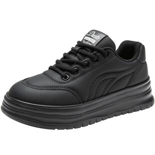 大东面包鞋女鞋2026春季新款时尚休闲平底系带中跟圆头简约Q0307