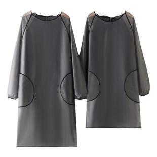 防水防油长袖围裙女透明免洗画画罩衣水产大码加长工作服男可定制