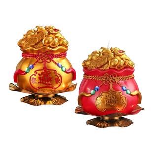 聚福元宝蜡烛灯过年拜佛蜡烛春节上香供奉点灯上贡家用敬神福袋烛