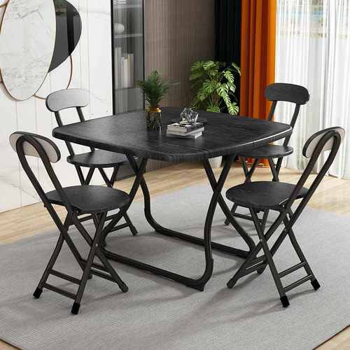 家用餐厅折叠方桌椅套装现代宿舍小型简约风折叠桌可折叠摆摊租房