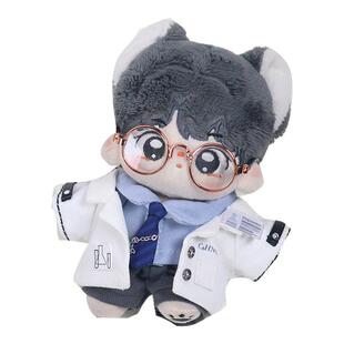 棉花娃娃娃衣10cm衣服原创吹泡克林纯白科学制服眼镜优雅学生职业