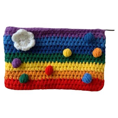 彩虹色DIY编织包零钱包