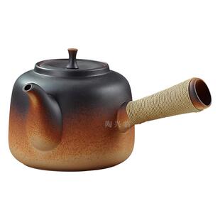 耐高温土陶大号煮茶侧把壶明火烧水壶日式功夫茶具茶壶电陶炉套装