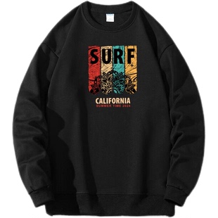 2026春秋季余文乐联名同款圆领卫衣男士长袖套头加绒冬季国潮T恤