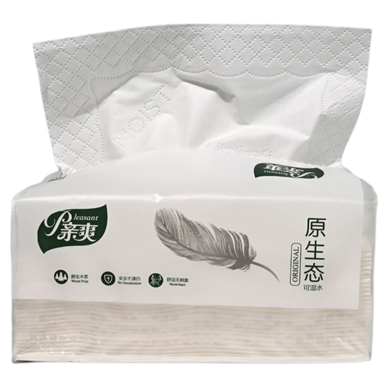 亲爽420张100包四边压花抽纸