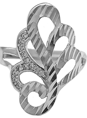 婉约镶嵌925纯银食指戒指日韩女