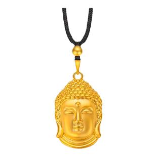 古法哑光佛头吊坠金包银男女霸气金如来佛观音黄金项链不掉色实心
