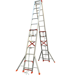 铝合金伸缩人字梯8米9米10米11米12米伸缩梯子工程梯双面升降梯子