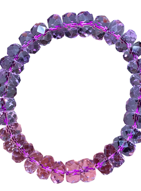 天然梦幻紫水晶刻面盘珠手串单圈