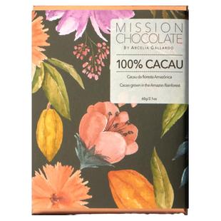 巴西进口Mission高端100%无糖纯黑巧克力天然可可脂零食健身