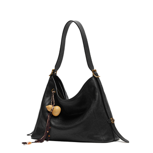 【佳琦推荐】直见一撇hobo植鞣风格牛皮磁吸口袋斜挎单肩秋冬女包