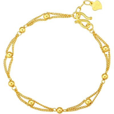 转运双层设计金珠周大生手链