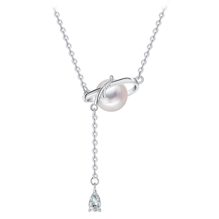 SIMPLEJOYS丝带流苏s925纯银项链天然淡水珍珠轻奢锁骨链女送礼