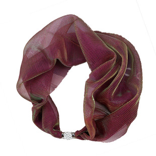 夏季选彩护颈丝巾女薄新款颈部装饰亮点磁扣项链围脖脖套遮颈纹