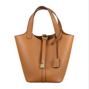 法斩斜孔h家togo皮菜篮包水桶包手工编织包包diy自制材料包真皮包