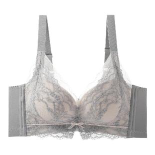 六月玫瑰小胸聚拢内衣女性感蕾丝胸罩上托防下垂无钢圈收副乳文胸