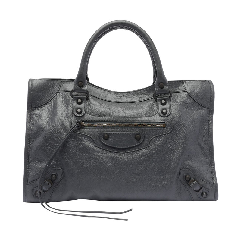 BALENCIAGA 巴黎世家女士le city灰色中号手提包26早春意大利代购