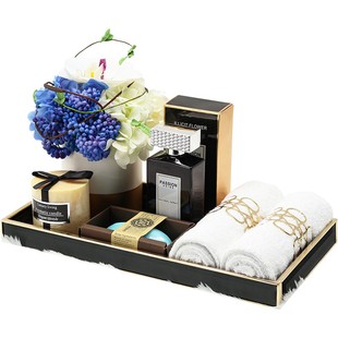 浴室摆件别墅会所高端卫生间摆设样板间香薰托盘样板房洗漱台饰品