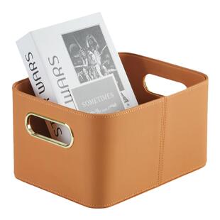 不止收纳皮质杂物整理盒简约欧式收纳盒化妆品收纳篮桌面零食盒