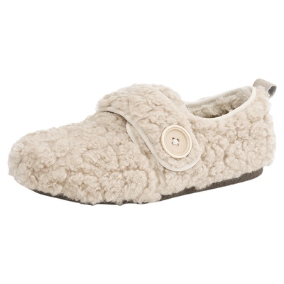 达芙妮平底加绒雪地靴羊羔毛棉鞋