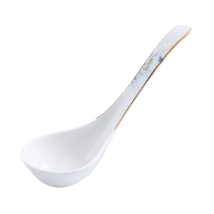 家用骨瓷勺长柄餐具大汤勺喝汤勺子饭勺轻奢小汤勺调羹陶瓷小勺子