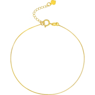 潮宏基至简18K金手链彩金蛇骨链玫瑰金叠戴小金线妇女节送礼