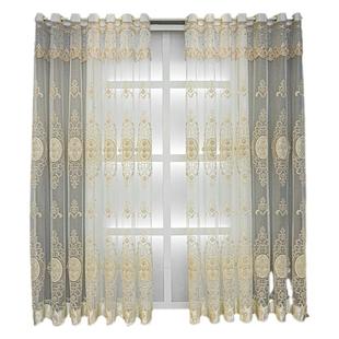 欧式奢华宫廷刺绣绣花纱帘客厅卧室遮阳隔热窗纱阳台防晒纱帘遮光