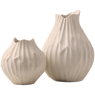 景德镇陶瓷花瓶摆件复古侘寂风花器客厅插花仿真花干花家居装饰品