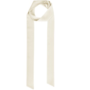 白色米黄色哑光进口优质雪纺超细长条丝巾欧美飘带纯色围巾可定制
