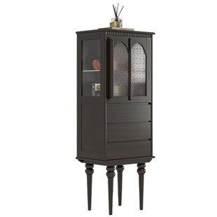 慕盛家具法式轻奢复古纯实木餐边柜客厅装饰柜储物收纳展示酒柜