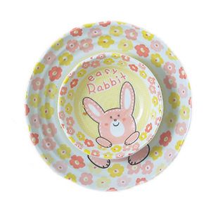 釉下彩陶瓷餐具日式风可爱卡通儿童饭碗家用菜盘碟子套装