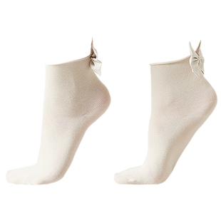 CALZEDONIA卡泽意袜春秋女士可爱甜美纯色蝴蝶结装饰短袜DC0561