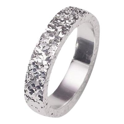 银奥女999纯银碎冰冰素圈戒指