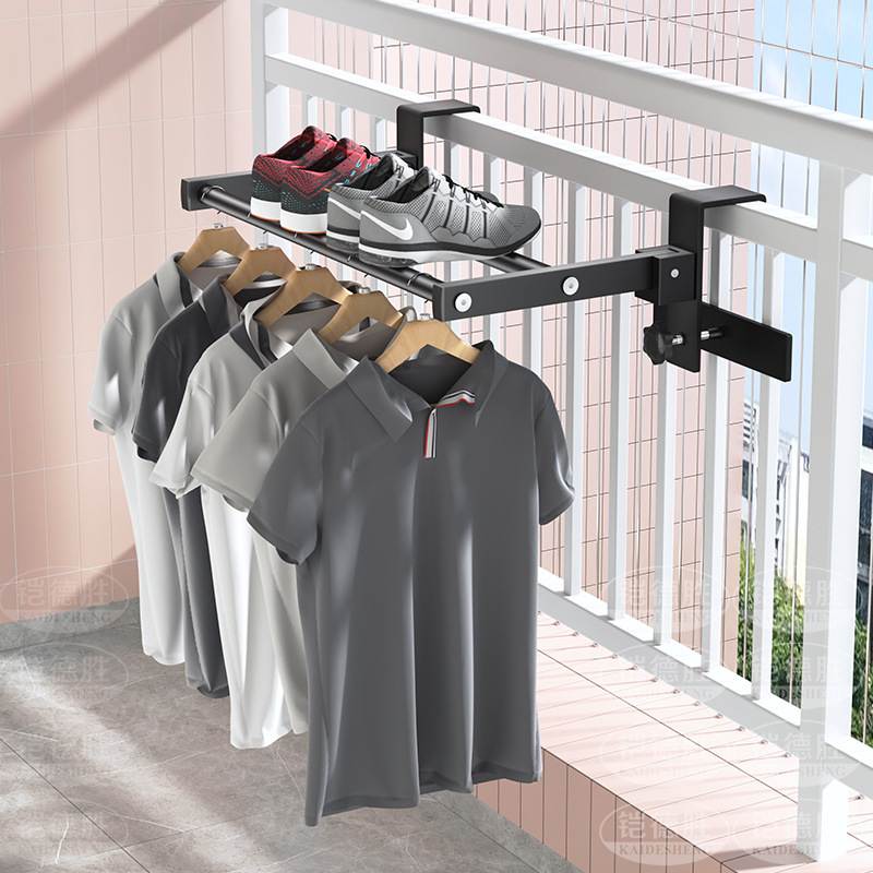 多功能不锈钢阳台窗罩晒鞋架置物架批发多用途简易可折叠晾衣架