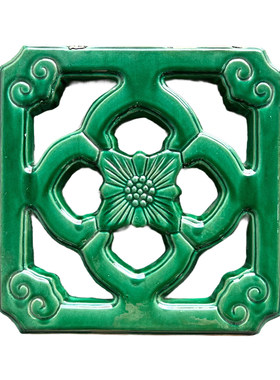 陶瓷琉璃花窗葵花窗仿古建别墅庭院民宿酒楼餐厅隔断金钱窗复古