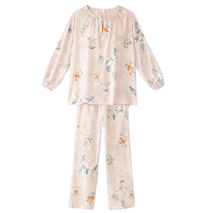 2026年新款清凉夏季国风棉绸睡衣女人造棉家居服套装新中式两件套