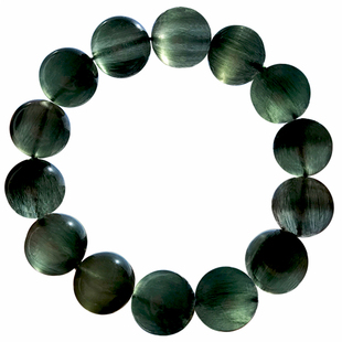 精品天然绿发晶手链男女顺发猫眼绿兔毛钢丝发幽灵水晶手串板钛晶