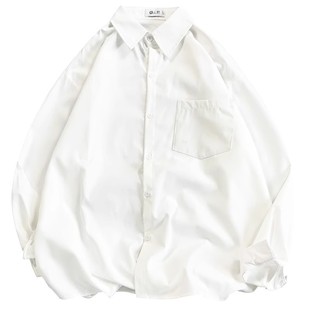 上野  秋季新学院风内搭白衬衫宽松休闲衬衣DK学院风少年感白衬衣