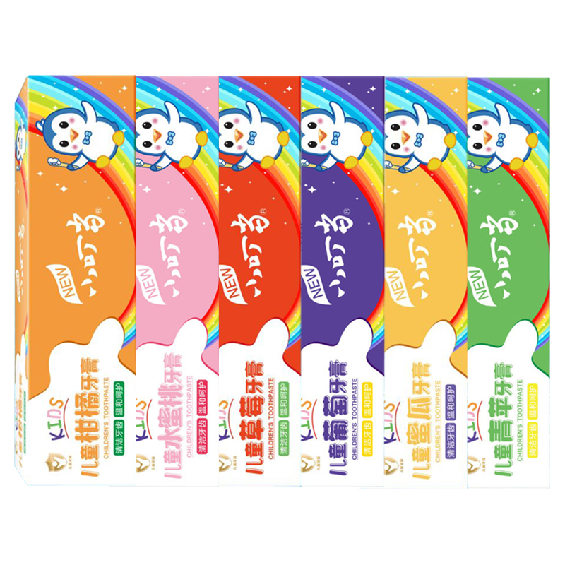 【12支】小叮当儿童牙膏水果味3-12岁换牙期无氟清洁去渍清新口气