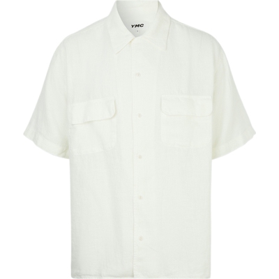 YMC 夏季男简约宽松亚麻短袖衬衫