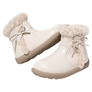 红蜻蜓女童鞋2025秋冬新款加绒儿童短靴保暖皮靴雪地靴毛毛靴