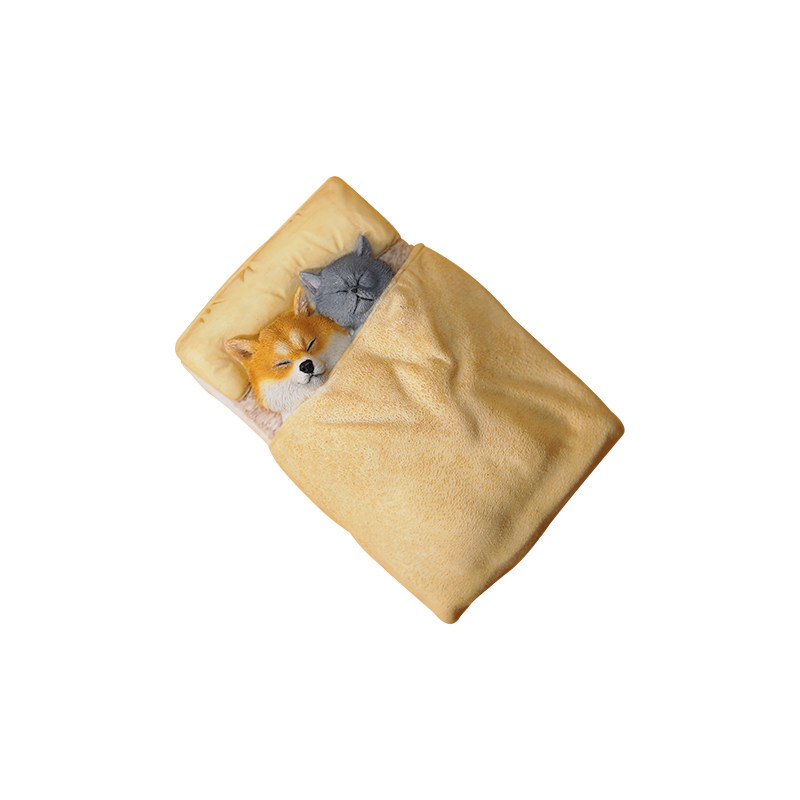 JXK small 单身狗5.0 可爱柴犬蓝猫模型动物冰箱贴小摆件手办玩具