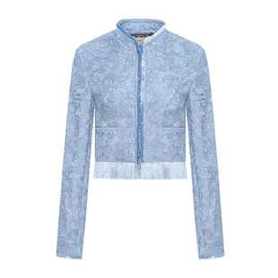 【蕾丝】GEGINA吉吉娜新款短款小香风刺绣外套长袖镂空短外套