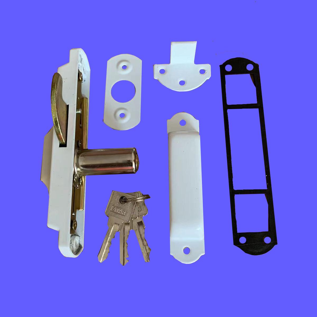 塑钢推拉门锁 铝合金移门锁 白色铝塑推拉门锁门窗五金配件铝塑锁