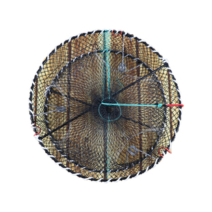 重型海用螃蟹笼子海边加粗加重螃蟹网可折叠抓鱼网捕蟹笼圆形弹簧